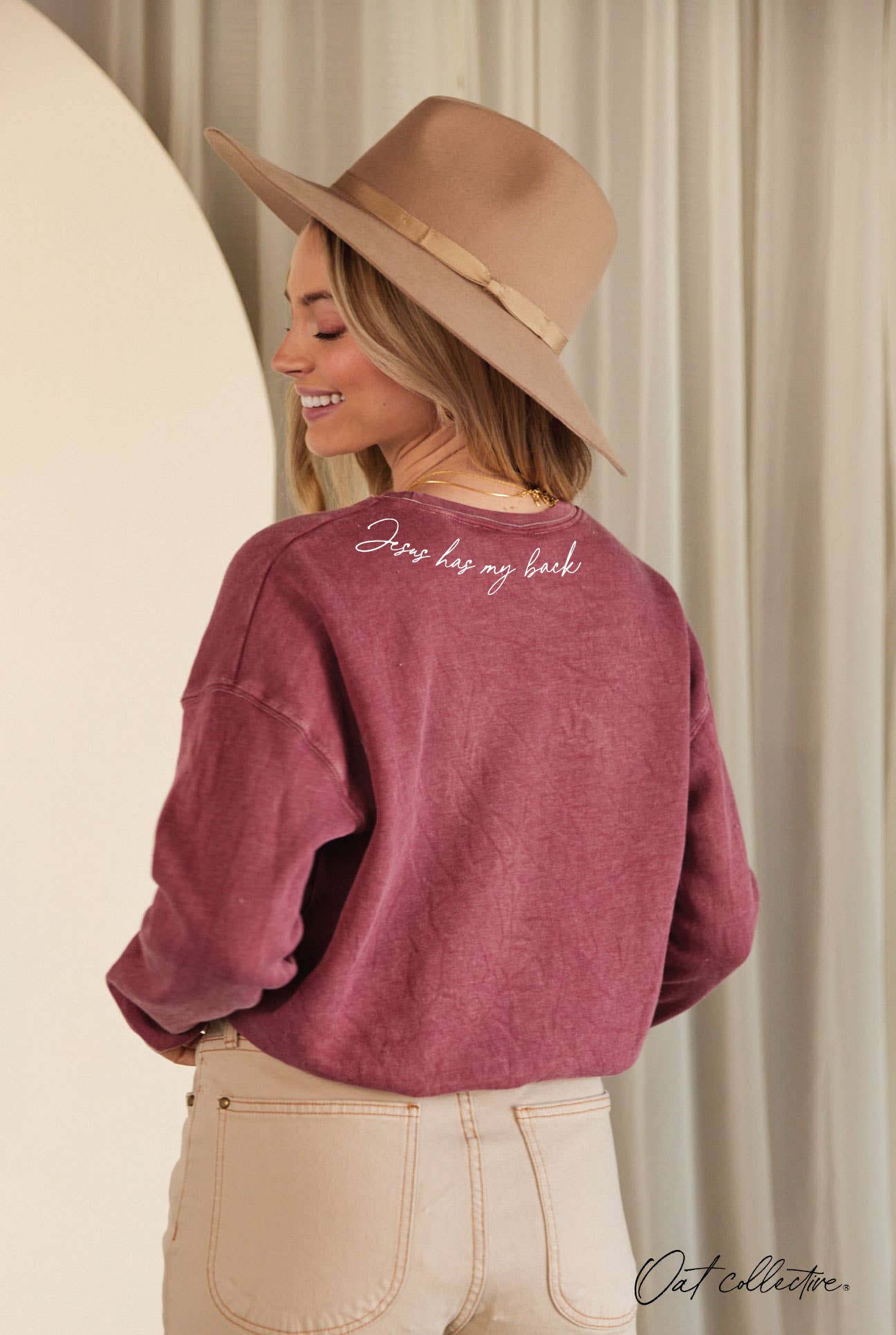 Jesus Has My Back Mineral Graphic Sweatshirt
