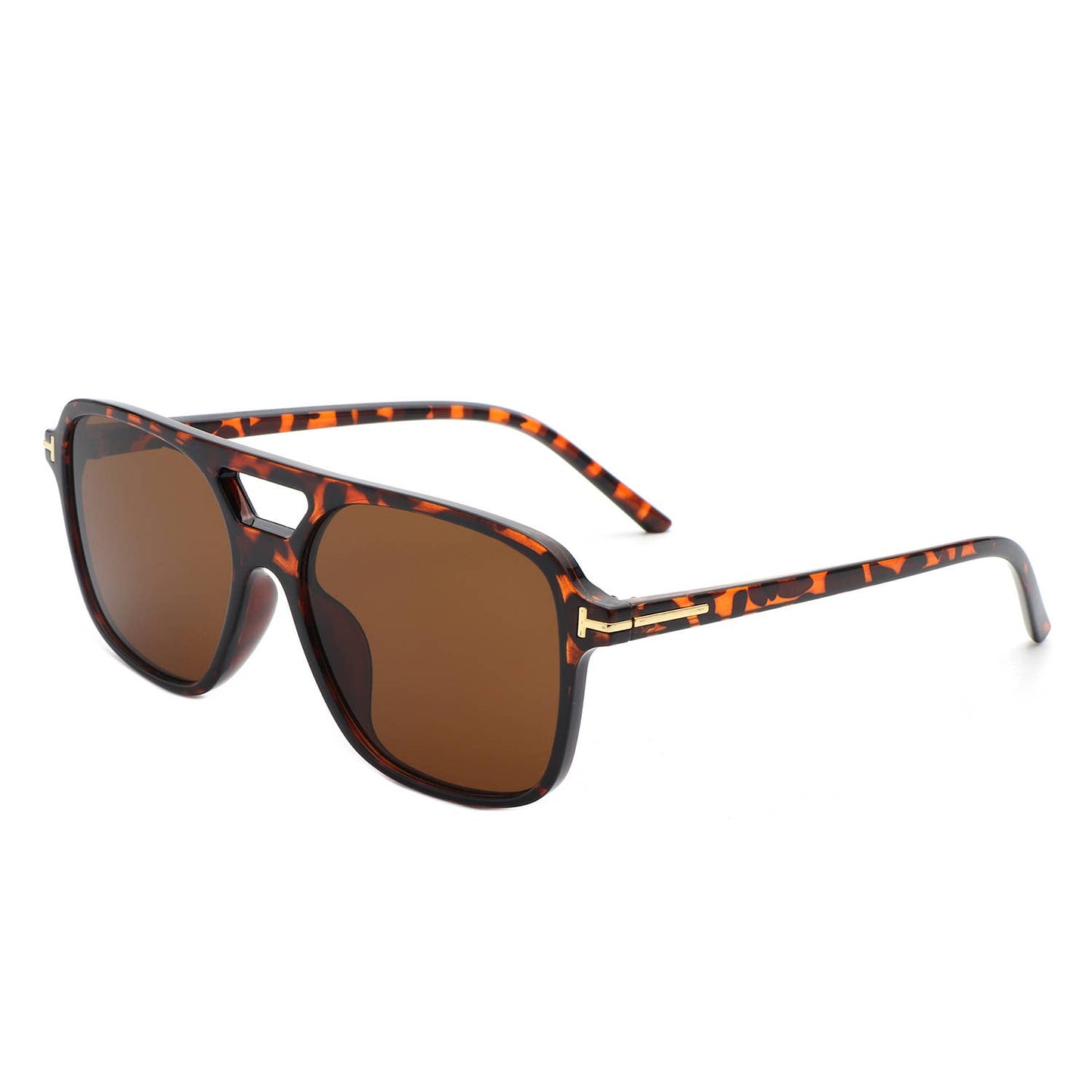 Retro Square Brow-Bar Fashion Vintage Aviator Sunglasses