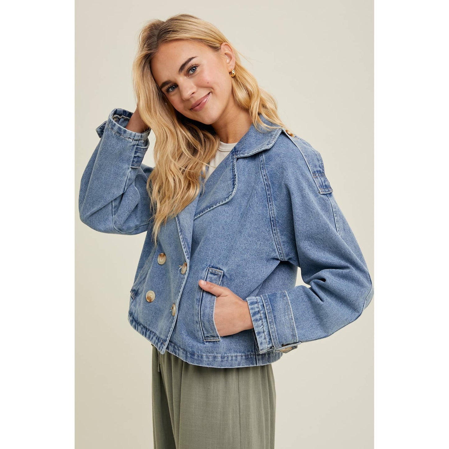 Double Button Denim Jacket