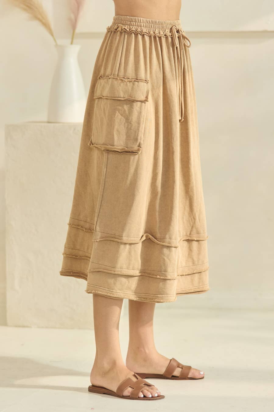 Acid Washed French Terry Skirt