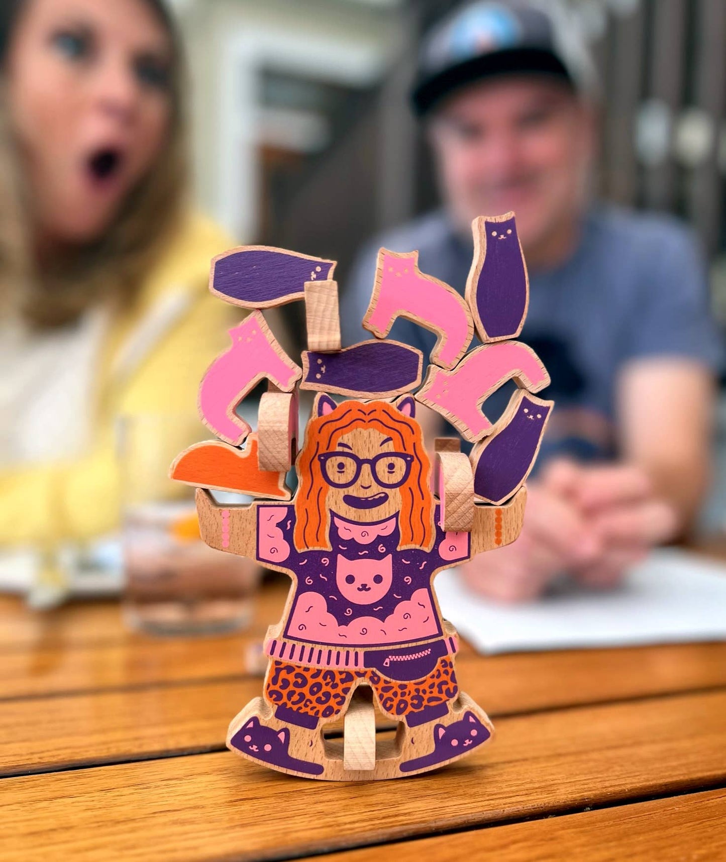 Crazy Cat Lady- Wooden Stacking Game