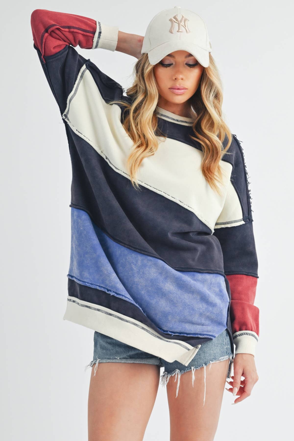 Rugby Color Block Stripe Sweatshirt
