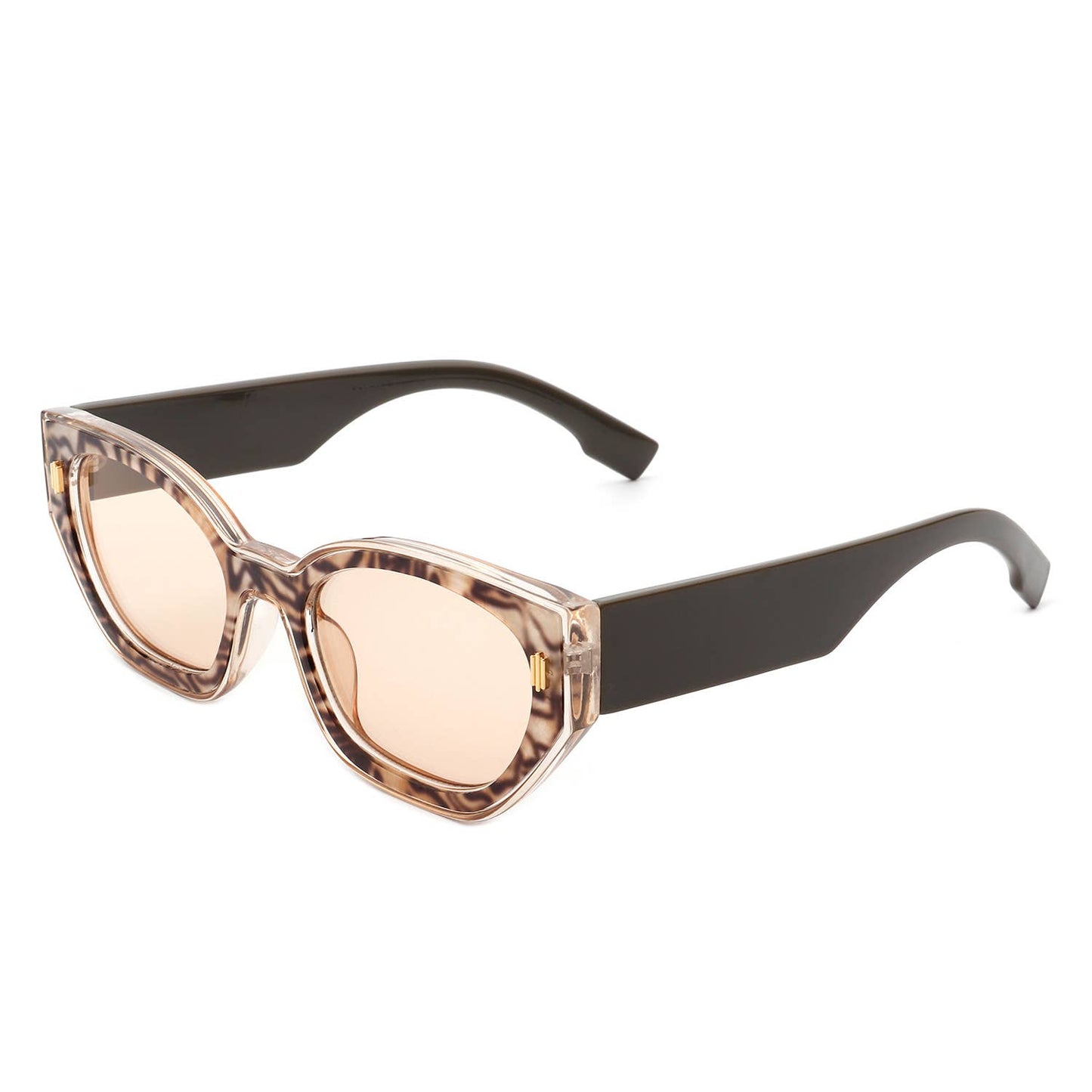 Women Retro Round Fashion Narrow Cat Eye Sunglasses