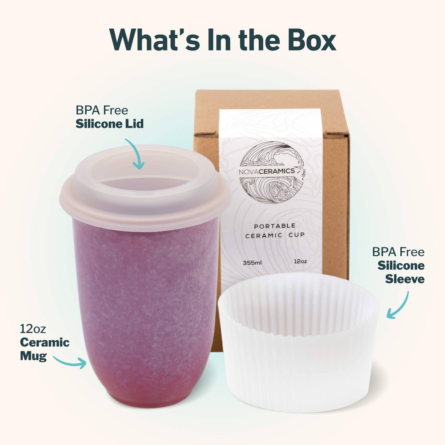 Astral Bloom Ceramic 12 oz Travel Mug