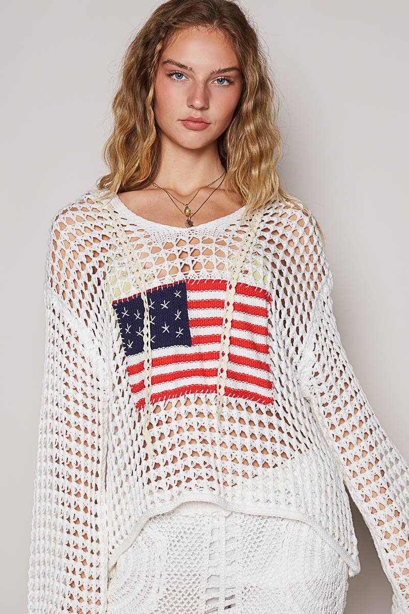 American Flag Crochet Sweater