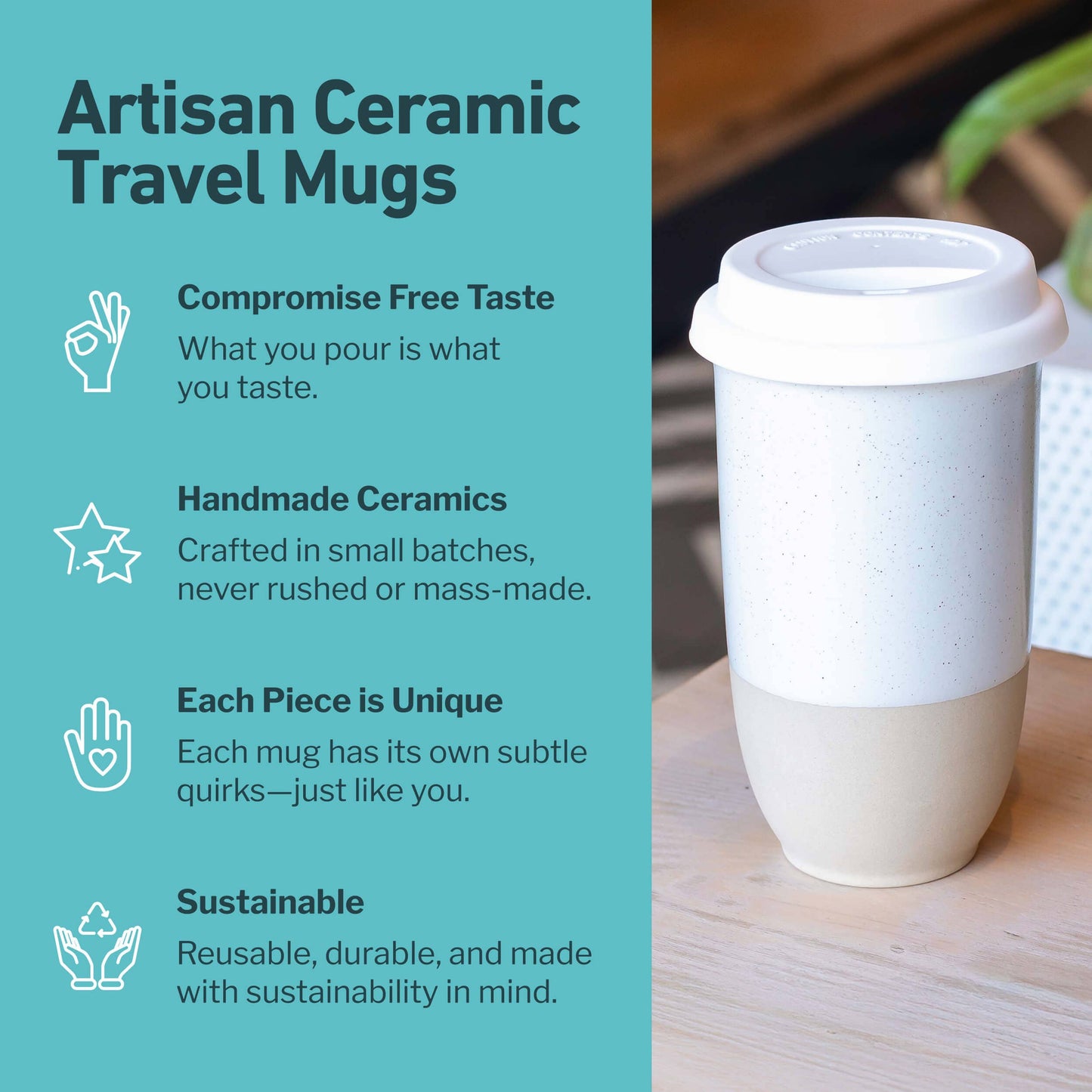 Dune Ceramic 16 oz Travel Mug