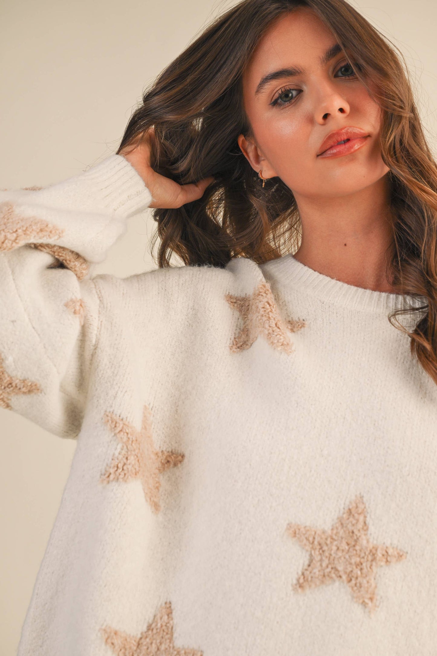 Star Contrast Sweater