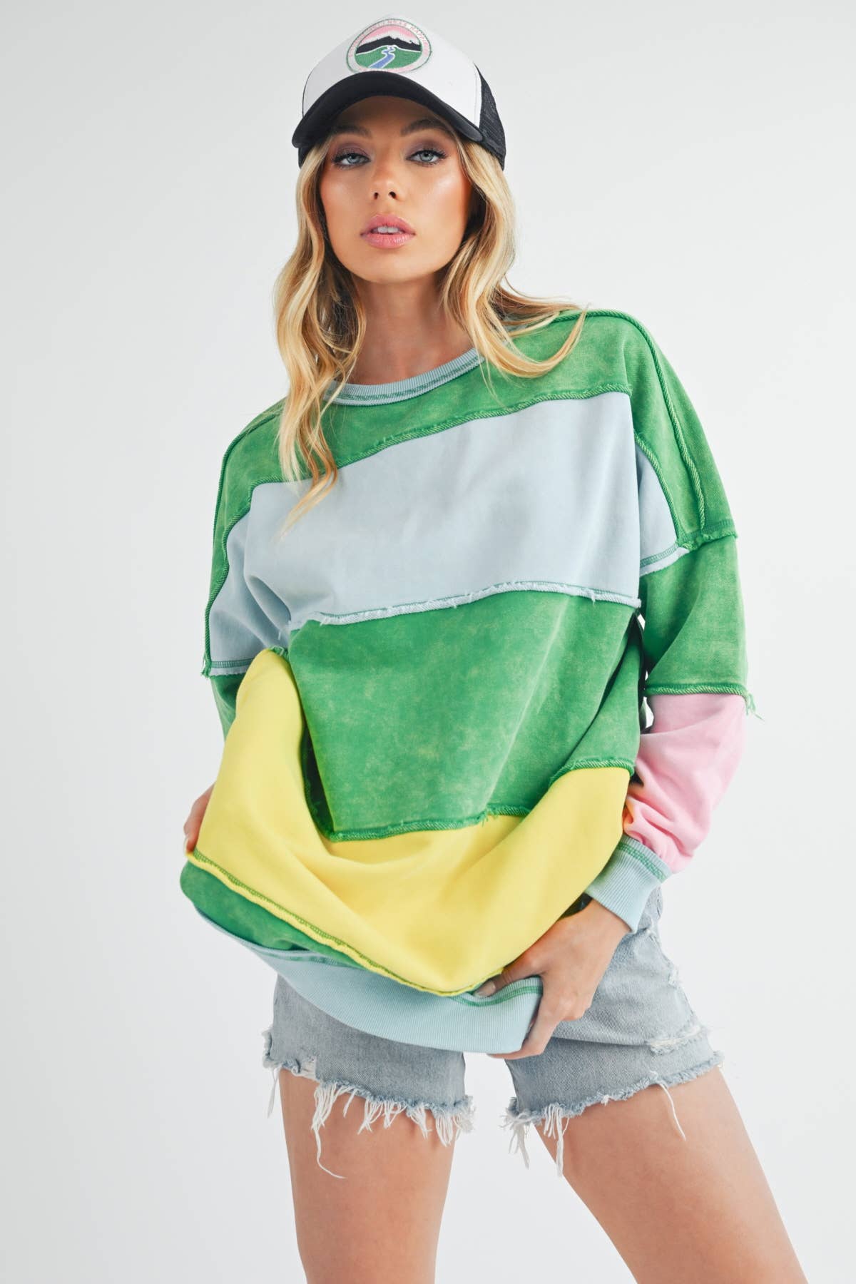 Rugby Color Block Stripe Sweatshirt