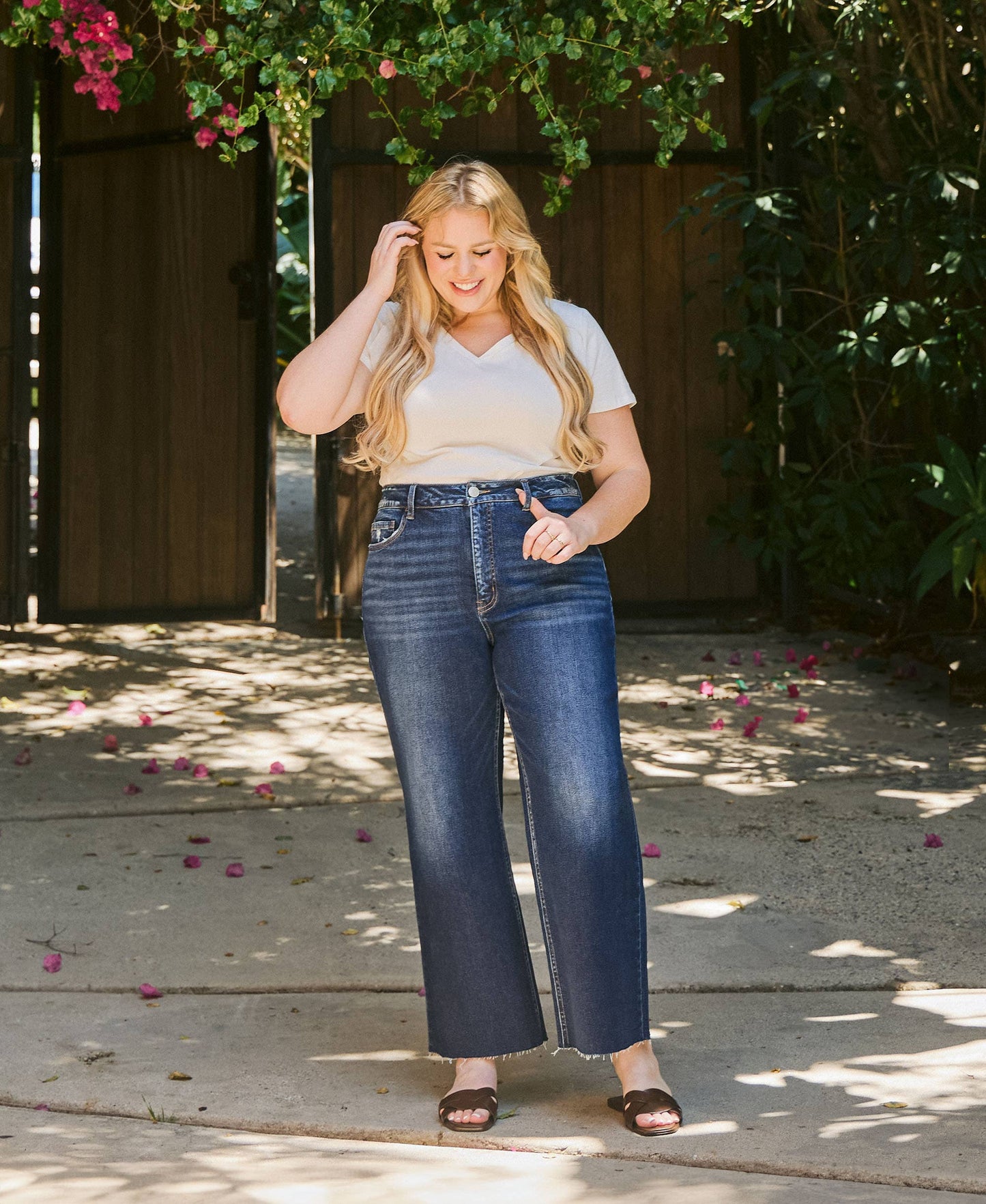 Tummy Control Super High Rise Wide Leg Jeans