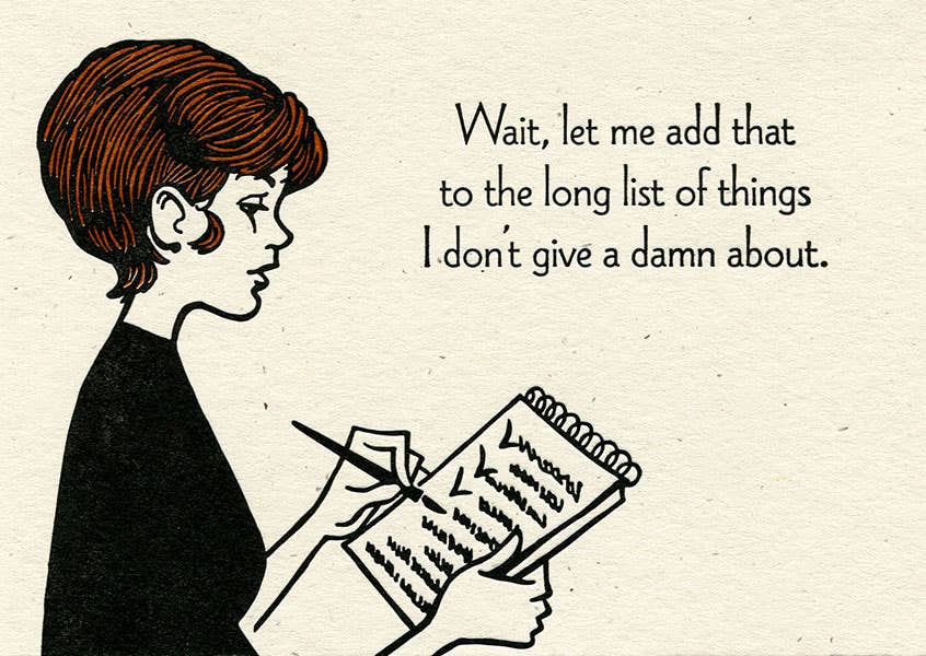 Damn List Greeting Card