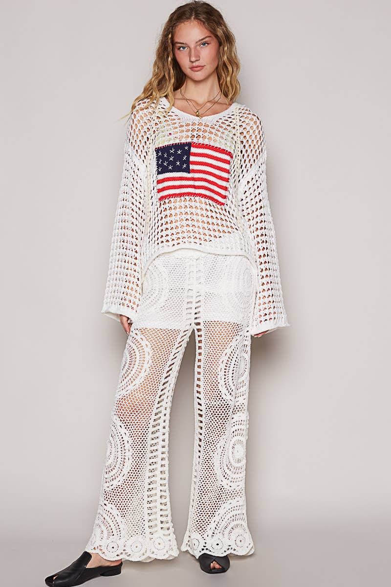 American Flag Crochet Sweater