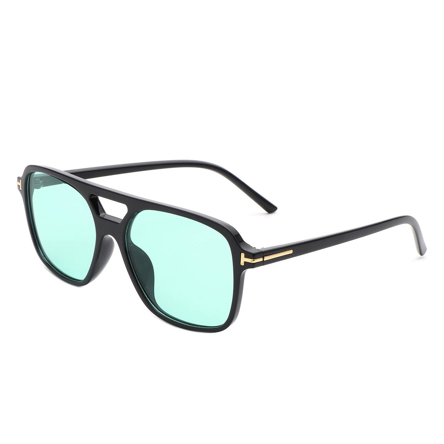Retro Square Brow-Bar Fashion Vintage Aviator Sunglasses
