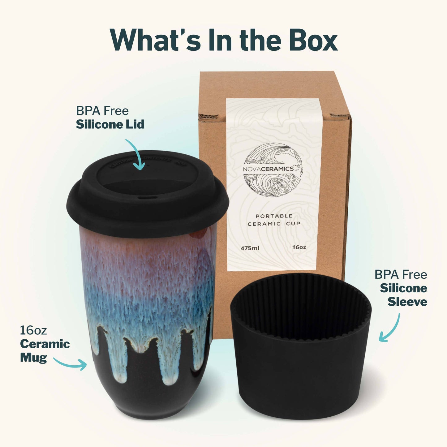 Monsoon Ceramic 16 oz Travel Mug