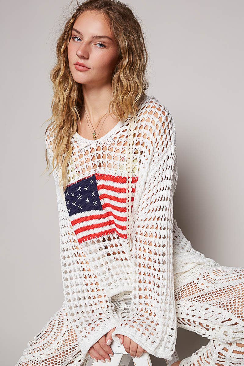 American Flag Crochet Sweater