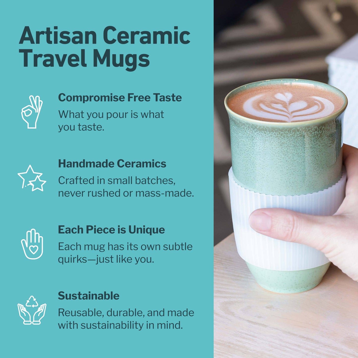 Emerald Ceramic 16 oz Travel Mug