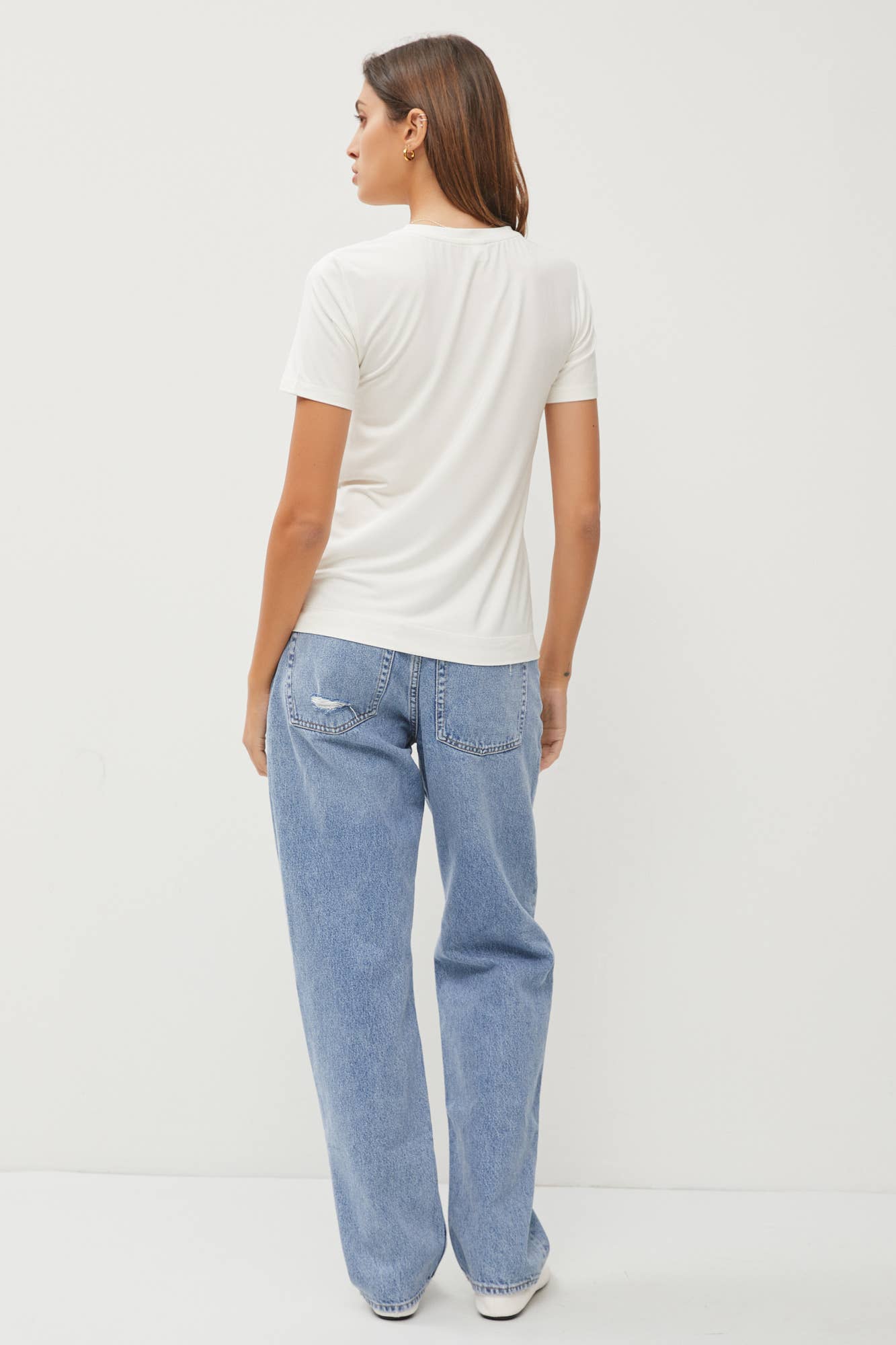 Bamboo Modal Basic Round Neck Short Sleeve Tee