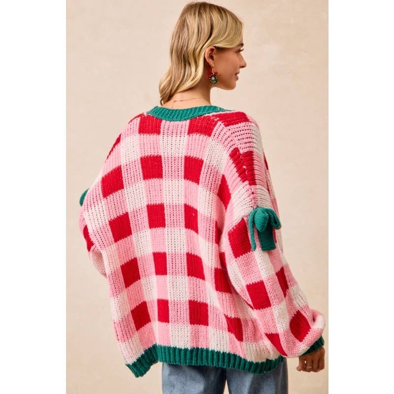 Christmas Theme Open Front Sweater Cardigan