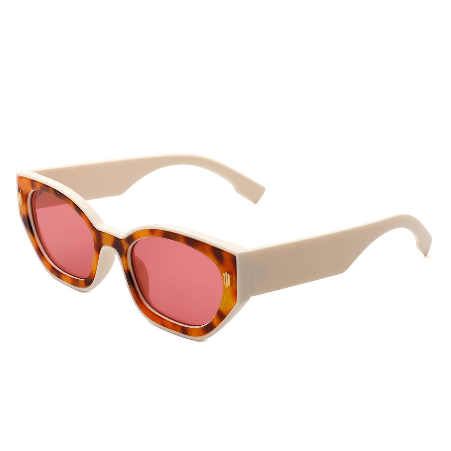 Women Retro Round Fashion Narrow Cat Eye Sunglasses