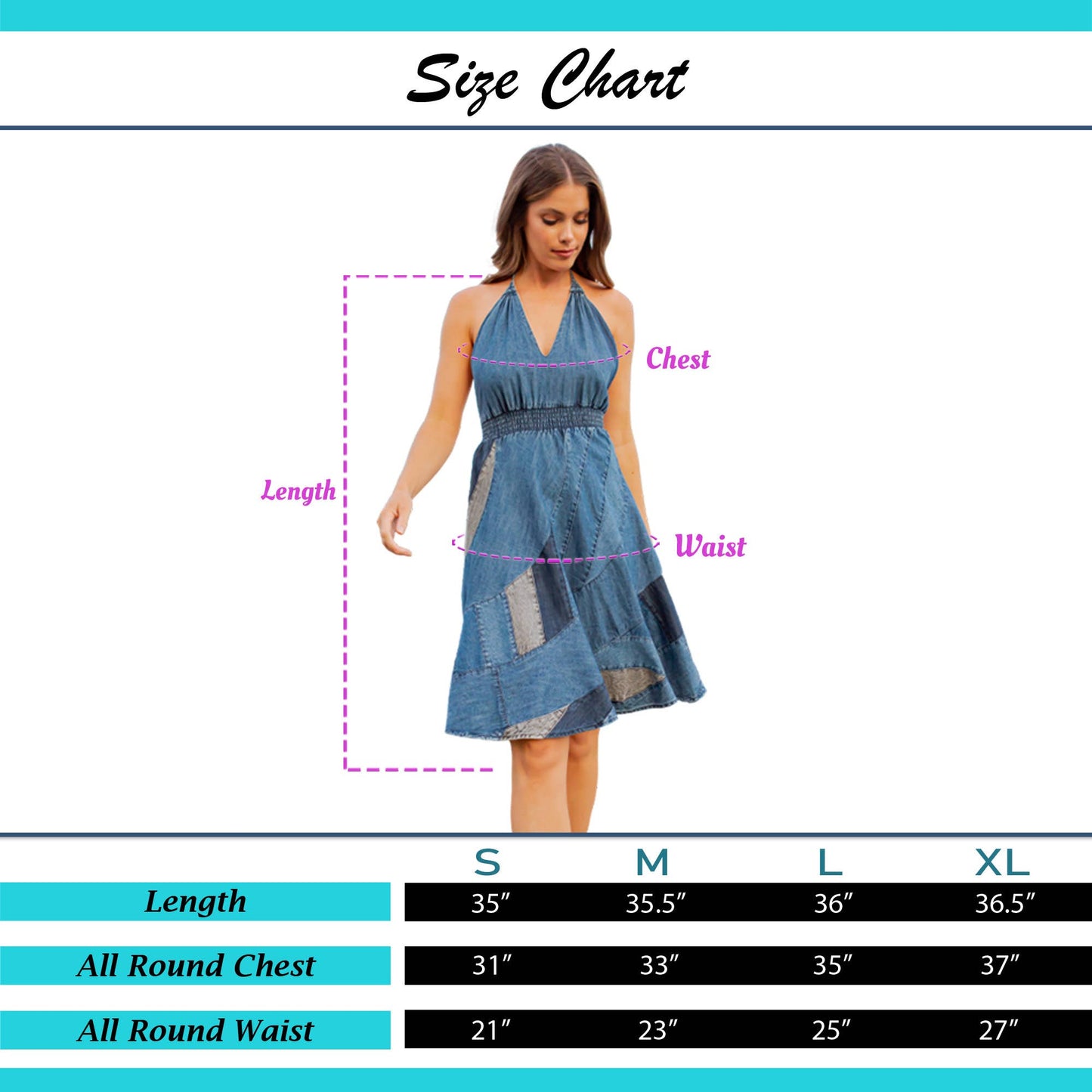 Halter Neck BabyDoll Western Dress Asymmetrical Patch Bottom