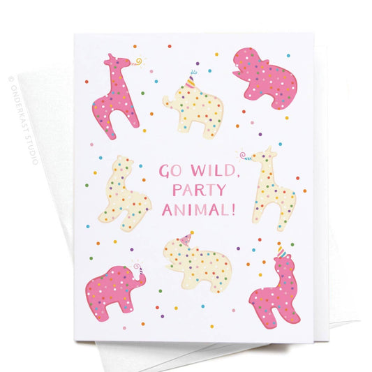 Go Wild Party Animal Frosted Cookies Greeting Card