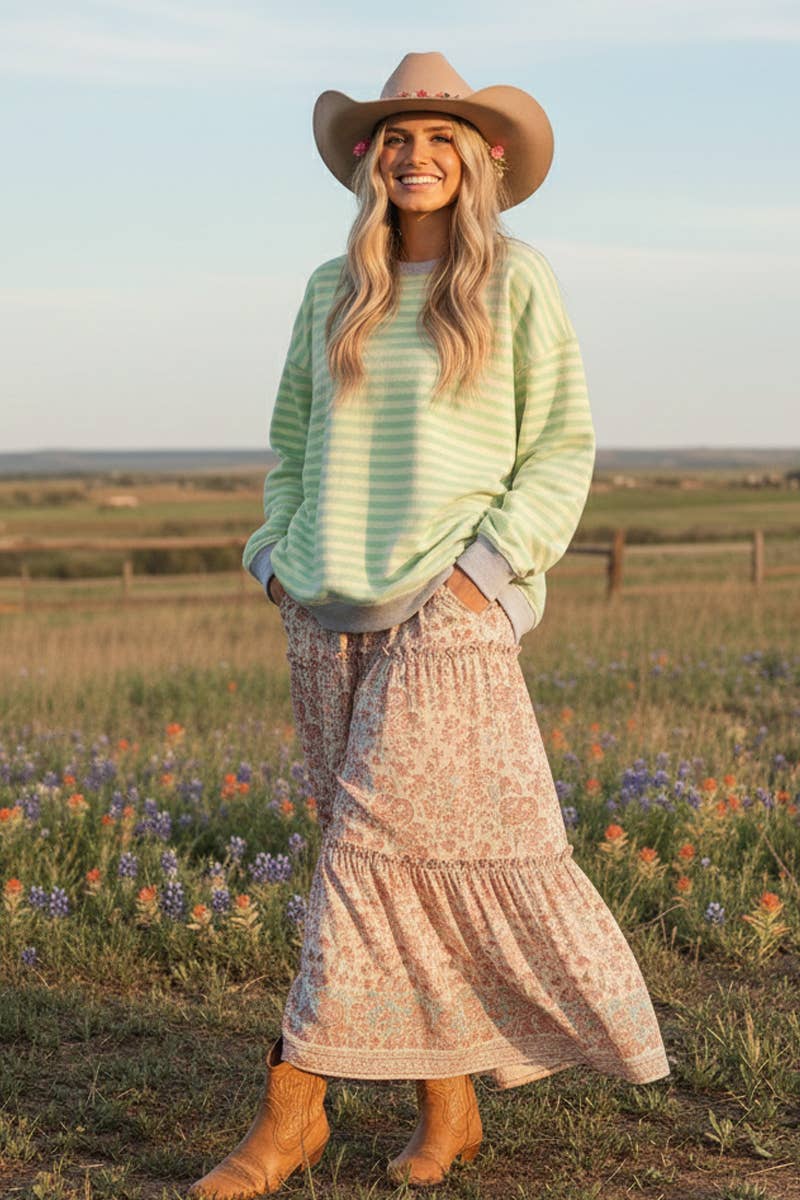 Multi Color Striped Sweatshirt