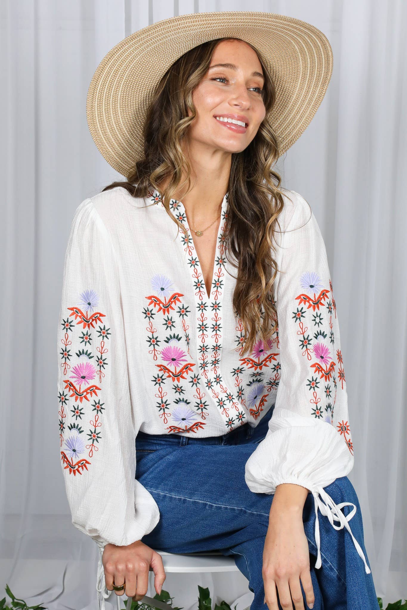 Vintage Embroidered Bohemian Blouse