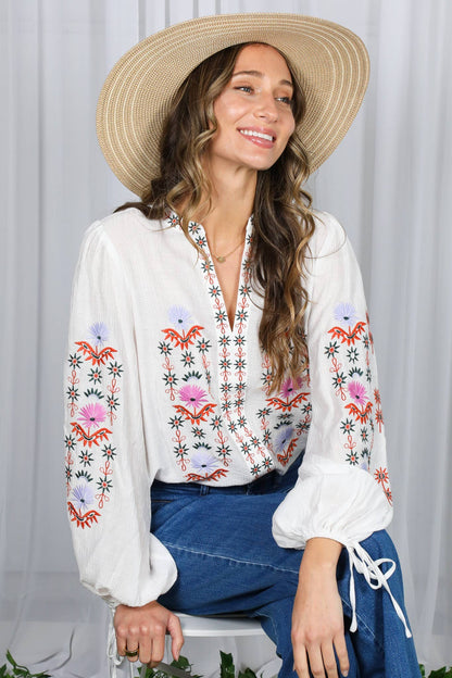 Vintage Embroidered Bohemian Blouse
