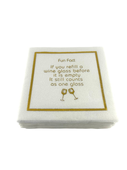 Fun Fact Linen-Feel Cocktail Napkins