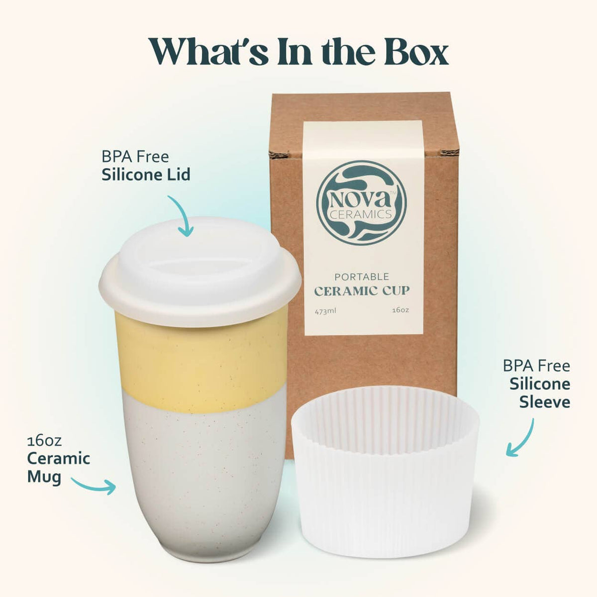 Lemon Ceramic Travel Cup 16oz | Perfect Christmas Gifts