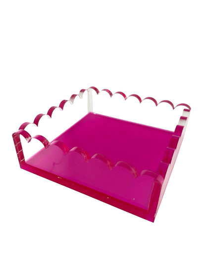 Pink Scalloped Cocktail Napkin Holder