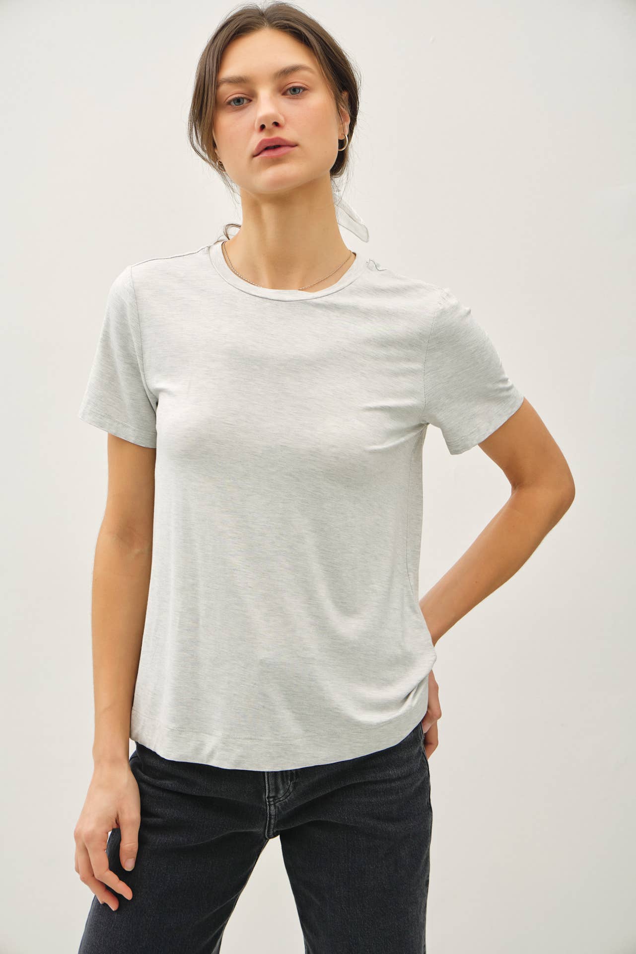 Bamboo Modal Basic Round Neck Short Sleeve Tee