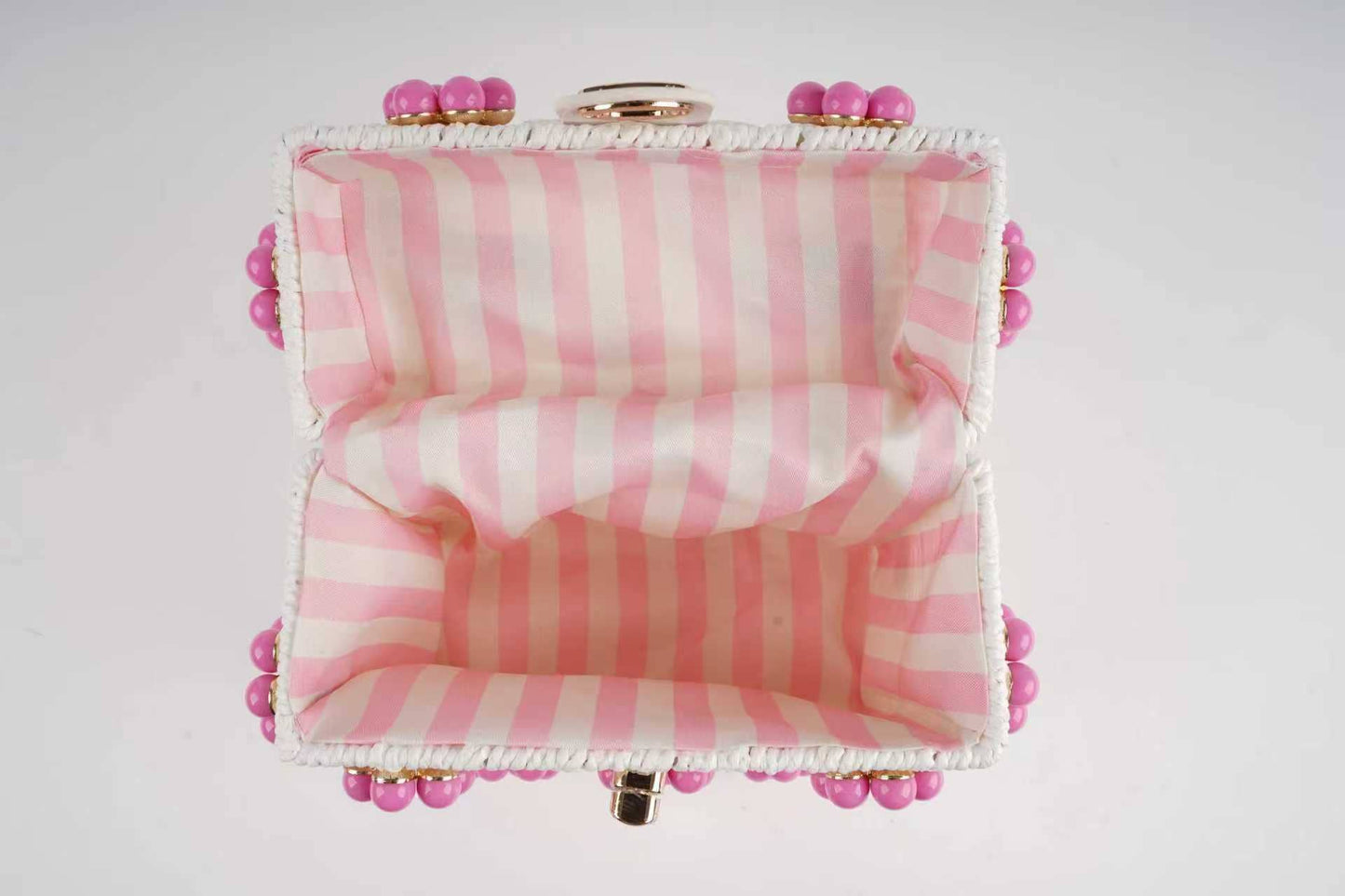 Wicker Bucket Daisy Flower Purse: Navy + White Daisy