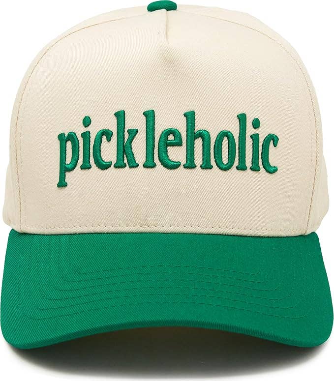 2-Tone Cap - Pickleholic - Kelly Green/Beige