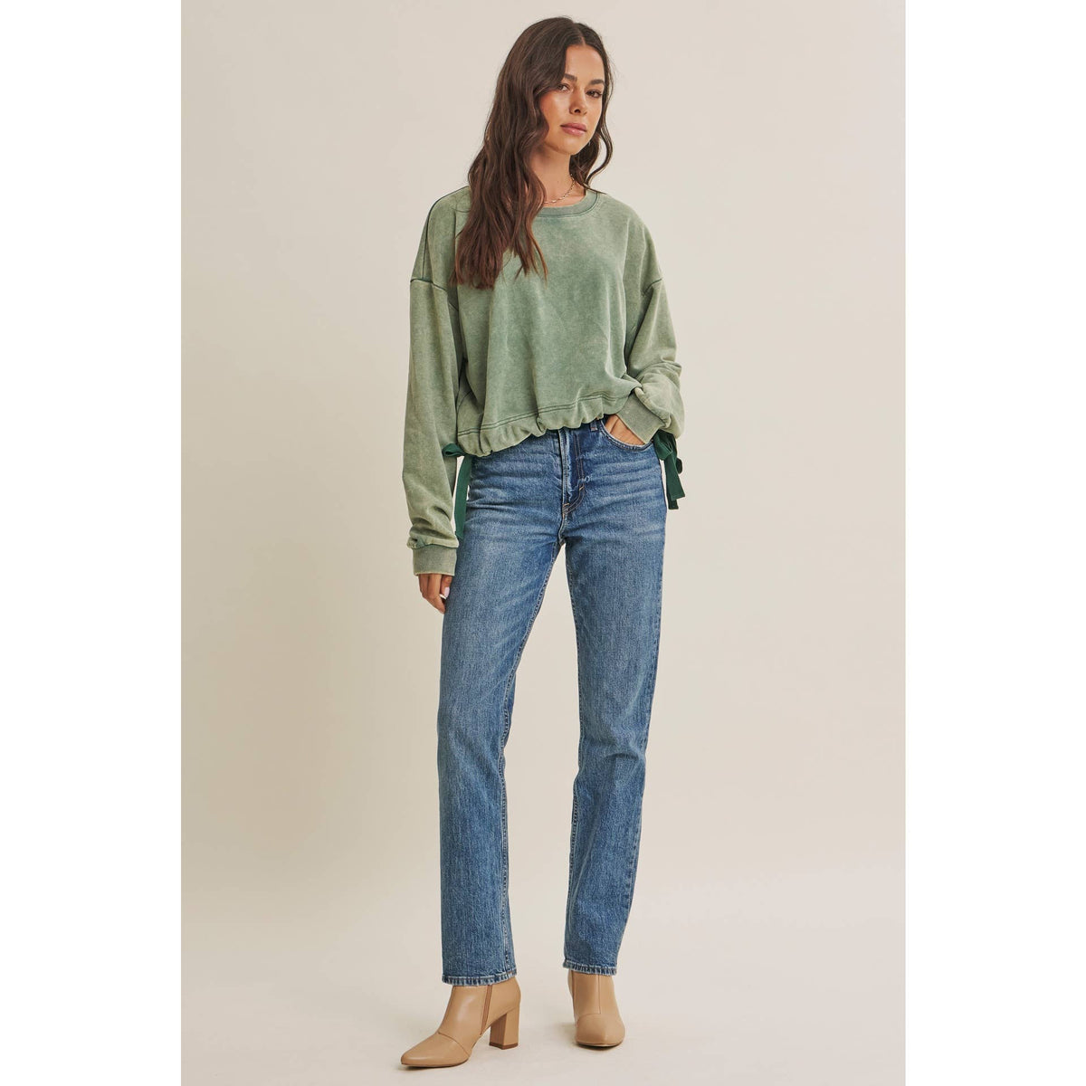 Soft Faded Mineral Wash Sweatshirt