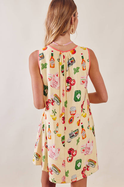 Printed Pocket Shift Dress
