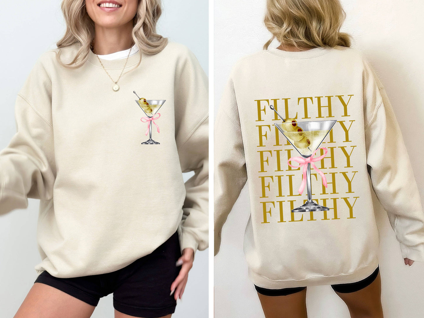 Filthy Martini, Dirty, Drink, Olive, Gin, Vodka Sweatshirt