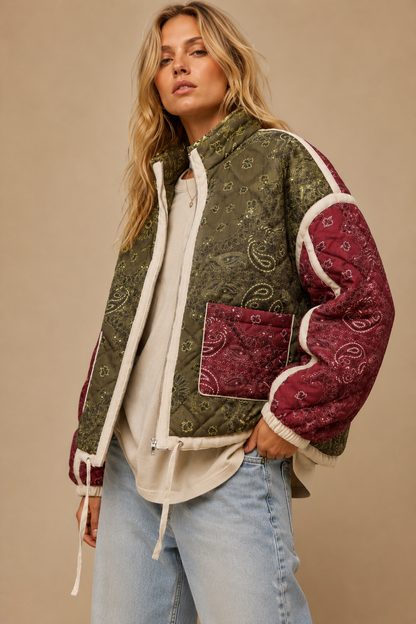 Patchwork Bandana Quilted Jacket