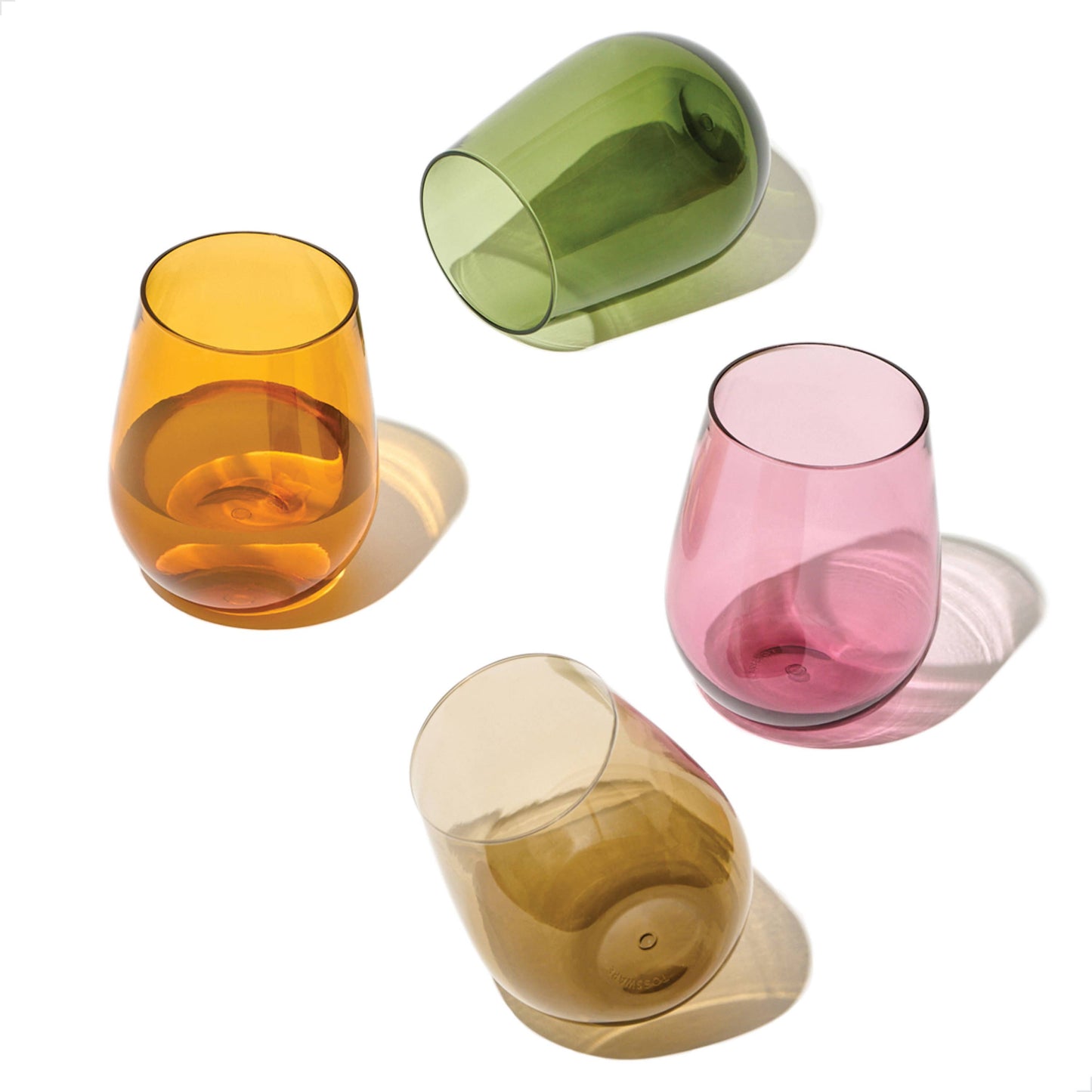 TOSSWARE RESERVE 16oz Stemless Wine Color Series SET OF 4