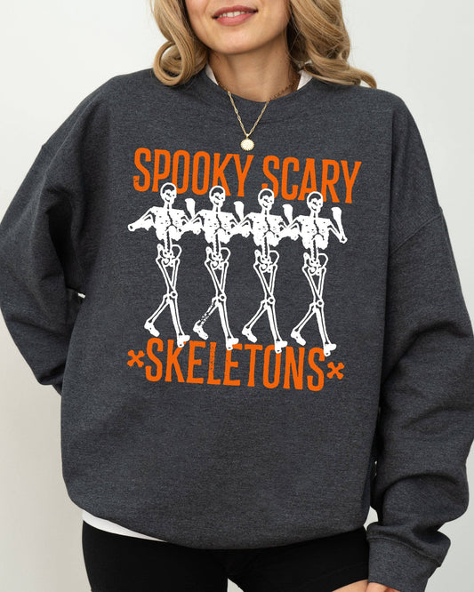 Spooky, Scary, Skeleton, Skull, Ghost, Halloween Sweatshirt