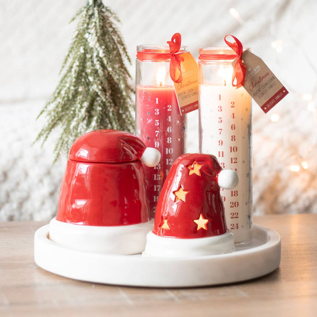 White Vanilla Christmas Advent Tube Candle