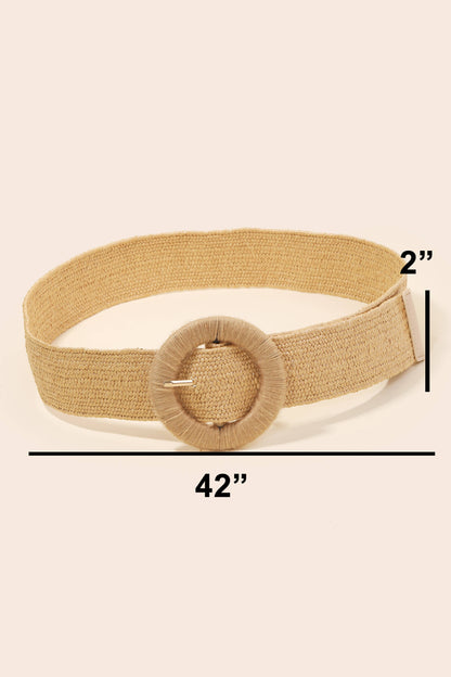 Round Buckle Braided Belt