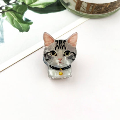 Mini Cat Print Claw Clip
