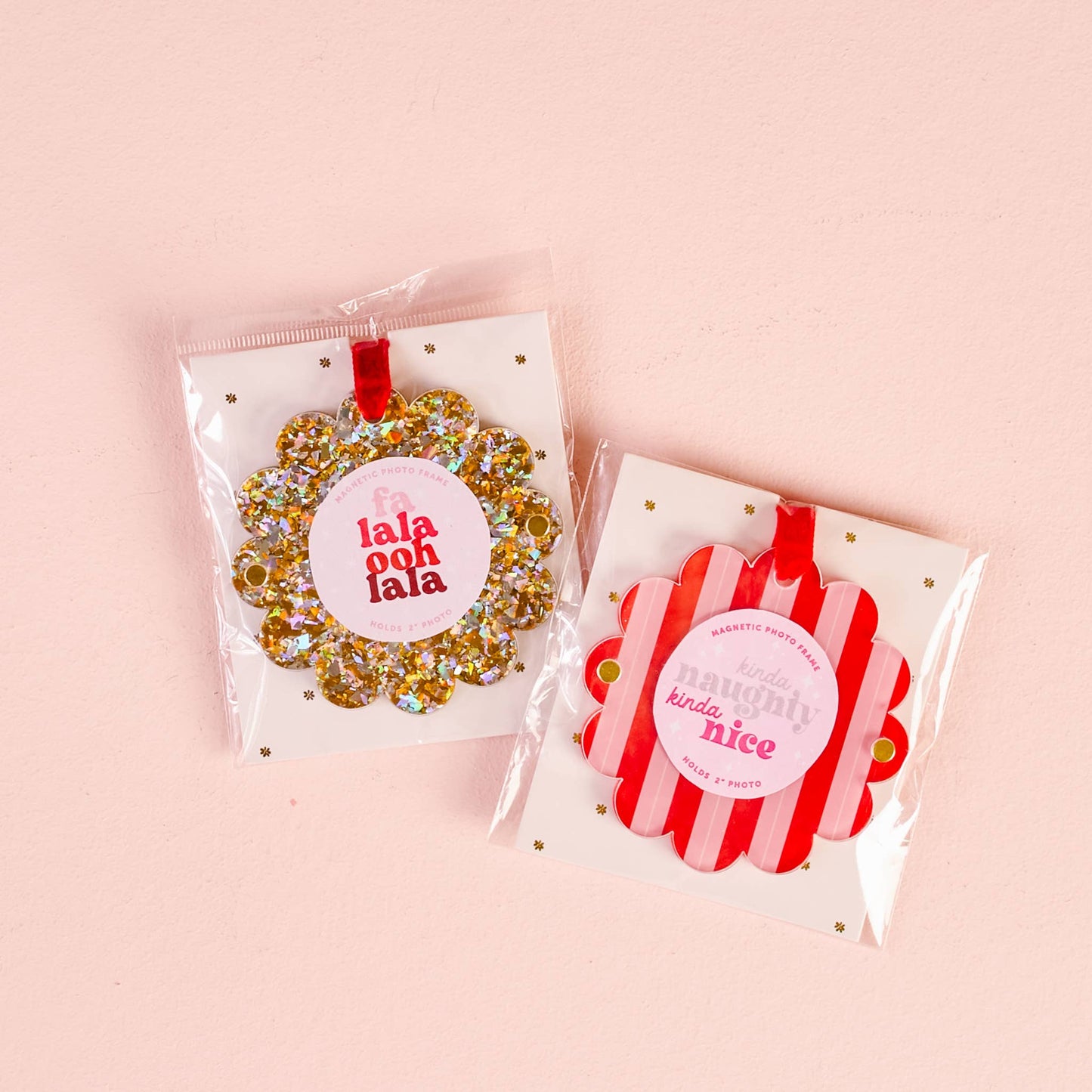 Peppermint Stripes Picture Frame Ornament