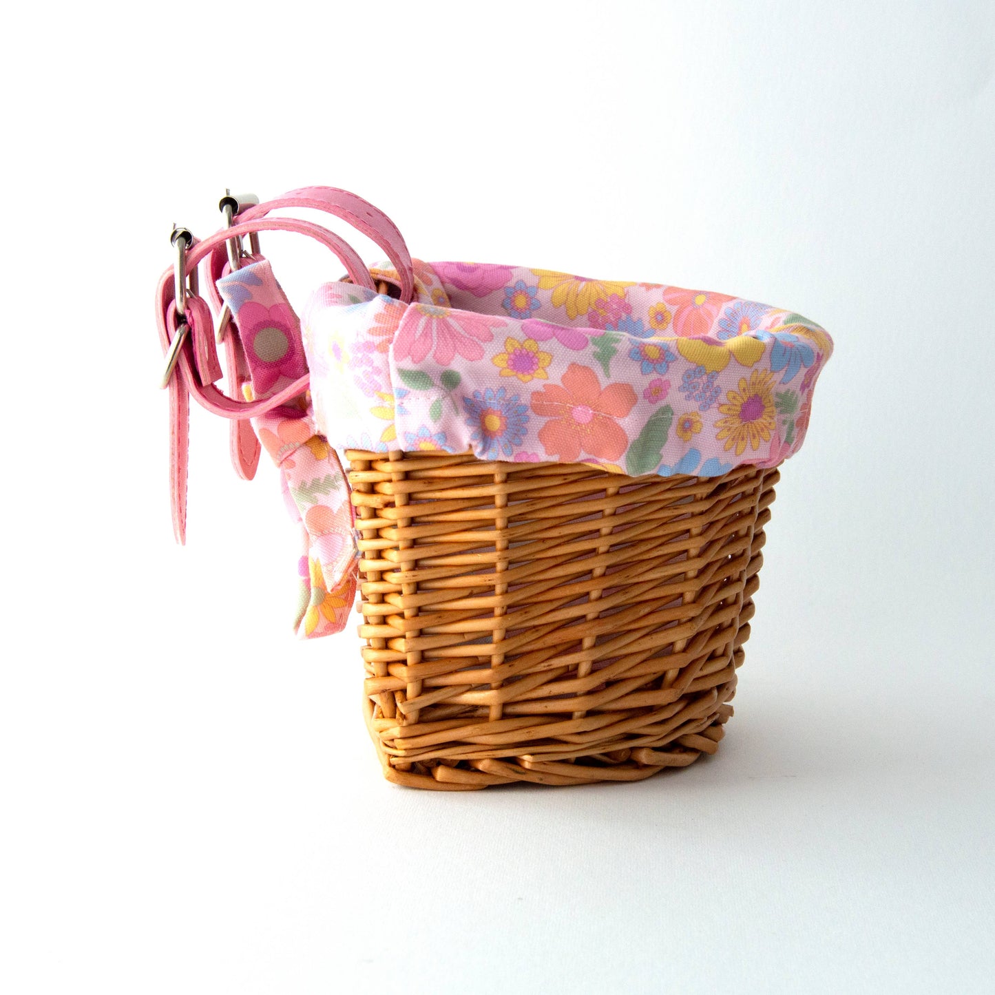 Kids Wicker Basket with Pretty Retro Flower Liner