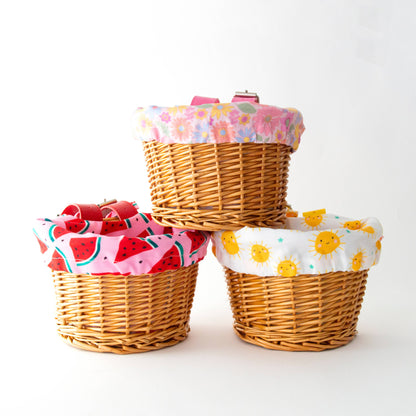 Kids Wicker Basket with Cute Watermelon Liner