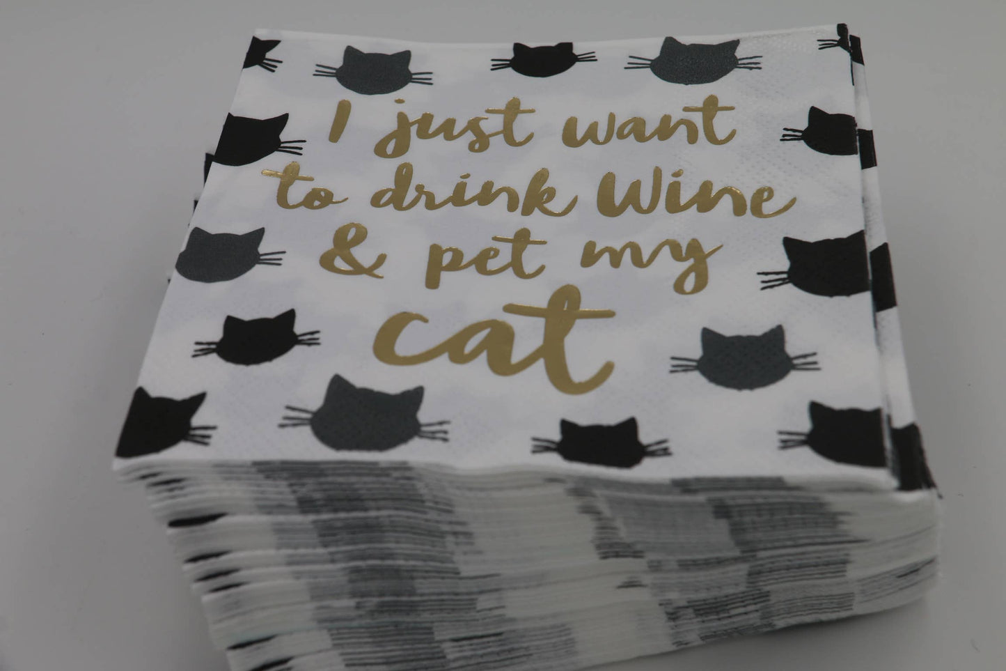 Cocktail Napkins | Drink Wine Pet My Cat