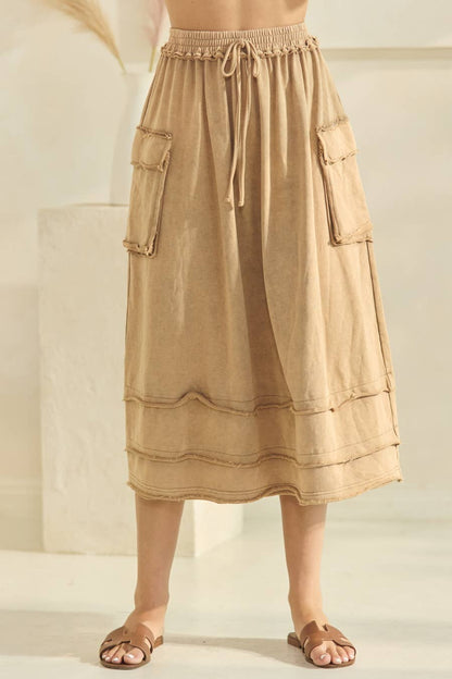 Acid Washed French Terry Skirt
