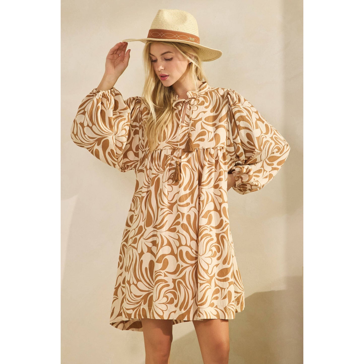 Sundown Swirl Babydoll Dress