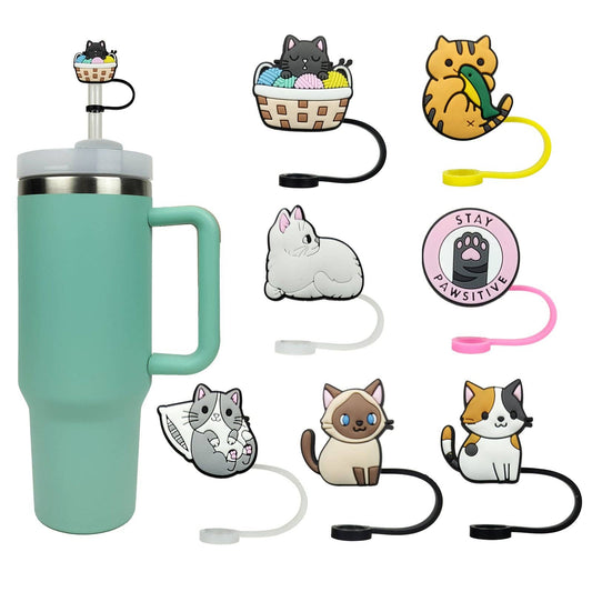 Kitty Cat Silicone Straw Top Cover