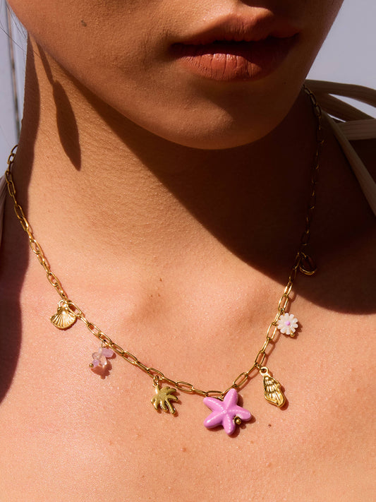 Anya Starts and Palm Charm Necklace